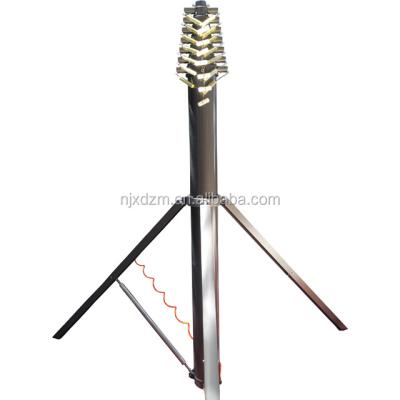 China Aluminum Alloy 10m To 20 Meter Aluminum Telescopic TV Antenna Mast With Tripod for sale