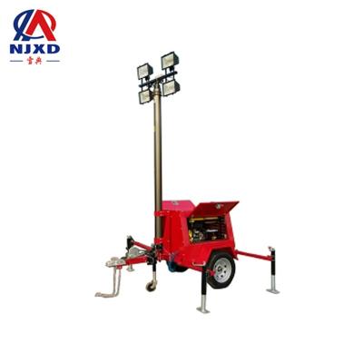 China Lighting Controller Xuedian Portable Trailer Solar Mobile Light Tower LED Telescopic Mast for sale