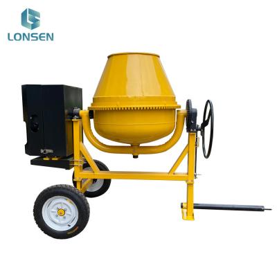 China 400L 500L Mobile Portable Concrete Mixer with 2 Tyre and Outline Dimension of 2600*1100*1300mm for sale