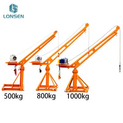 China Small Monkey Lift Construction Crane with Rated Lifting Moment of 500kg and Max. Lifting Height of 30m for sale