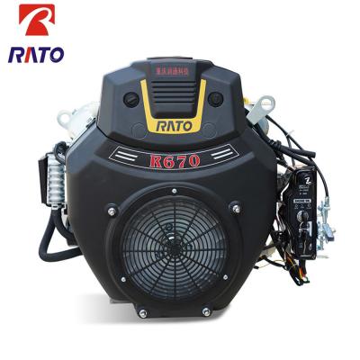 China 550*460*345mm EPA Rato R670 24HP V-Twin Double cylinder Horizontal Shaft OHV gasoline engine 670cc for High Productivity for sale