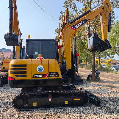 China 0.23M3 Bucket  Sany SY60 Used Sany Excavators 6 Ton Used Earth Moving Digger for sale