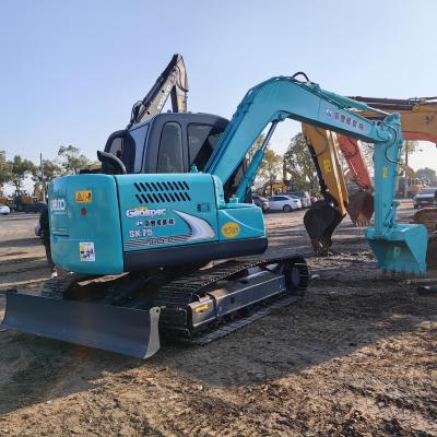 China 7 Tonnen kleine Gebraucht-Kobelco-Grabmaschinen 7000kg Sk75 Kobelco-Grabmaschine zu verkaufen