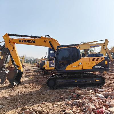 China Middle 22T Used Hyundai 220 9s Excavator Korea Imported Cylinder Digger Machine for sale