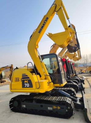 China 7 Tonnen Gebraucht Komatsu PC70 Bagger 48,5kw Leistung Second Hand Digger zu verkaufen