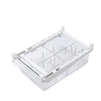 China Viable Collapsible Fridge Drawer Fridge Organizers Pull Out Bins Slide Shelf Holder Fridge Storage Box for sale