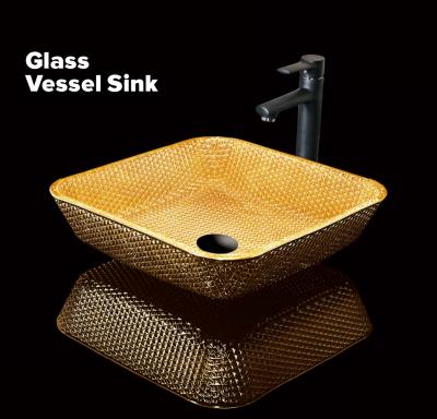 China Modern Popular Hot Sale Bathroom Vanity Sink Table Top Hand Sink Bathroom Glass Basin for sale