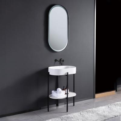 China Modern Europe Style Hand Wash Countertop Round Bathroom Vanity With Mirror for sale