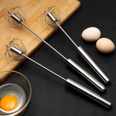 China 10 Inch Rotary Semi-automatic Stocked Egg Beater For Existing Kitchen Low Price Stainless Steel Kitchen Tool for sale