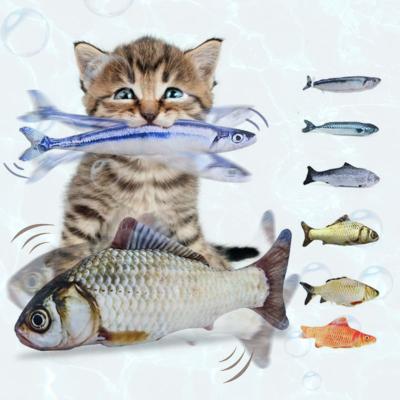 China Dropshipping Sustainable Pet Products Toys USB Catnip 3D Electronic Movable Dancing Fish Cat Toys for sale