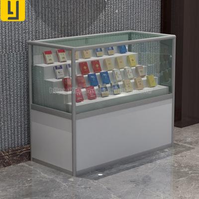 China Removable and environmental friendly floor standing cigarette cabinet display vape shop cigarette display cabinet with lock for sale