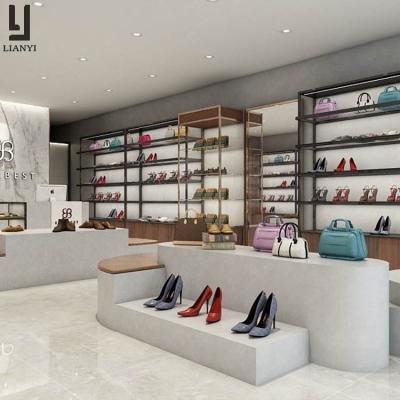 China Modern Fashion Custom Shoes Display Fixture With Logo Shoe Shop Decoration Ideas Display Cabinet for sale