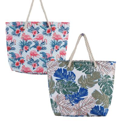 China Newest Popular Handled Cartoon Flower Printing Multiple Sizes Cotton Shopping Bags With Handles for sale