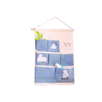 China Folding Canvas Multi Pockets High Quality Cotton Hanging Storage Bags Hanging Storage Bag Organizer for sale