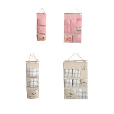 China Special Price Folding Cotton And Wall Hanging Bag Storage Canvas Organizer With Waterproof PE Layer for sale