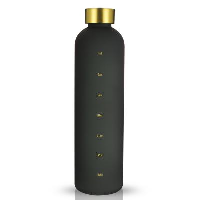 China Large 32oz 64oz 2021 Viable Newcomer Motivational Water Bottle With Time Marker And Straw, Leakproof Tritan BPA Free Water Bottle for sale