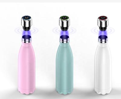 China Factory 500ml Stainless Steel Water Purifier Lid PORTABLE UV Insulated Self Cleaning Vacuum Water Bottle Smart Sports Bottle for sale