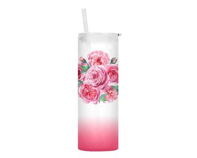 China 16oz 20oz 24oz 30oz sublimation tumbler and viable natural skinny boba glass mug sublimation with bubble tea straw for sale