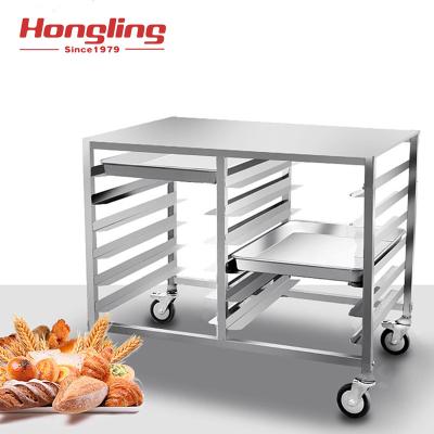 China 400*600 mm Hotel Restaurant Kitchen Stainless Steel Bakery 201 Hotels Disassembled Rack Pan Trolley for sale