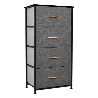 China Factory Price Furniture Vertical 4 Tier Dresser Storage Organizer Easy Assemble Drawer Sustainable Storage Tower for sale