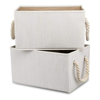 China Sustainable Bamboo Fiber Cloth Clothes Storage Boxes Housewares Cube Storage Bins Collapsible Storage Box for sale