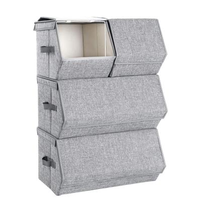 China New Multi-Layers Storage Box Viable Model Trash Cans With Metal Framed Large Capacity Bedroom Foldable Strorage Box for sale