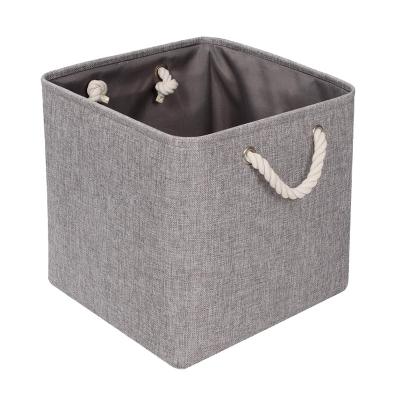 China Wholesale Viable Sturdy Factory Wire Frame Storage Basket Bins Foldable Fabric Laundry Basket for sale