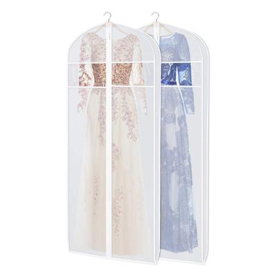 China Fashion Suit Foldable Garment Bag With Clear Window Vinyl Suit Cover PEVA Dustproof Garment Bag for sale