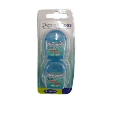 China Nylon ISO CE approved dental floss high quality waxed&mint 15m*2pc for sale