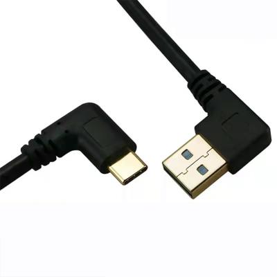 China Camera L Shape Right Angle Type C Power Cable 90 Degree Rectangle 90 Degree USB3.1 Cable USB A To USB C Cable for sale