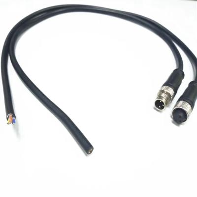 China Camera Customized M8 Wire Plug Male Female 2 Plug 3 4 5 6 8 Pin Straight Circular Cable M8 Sensor Electrical Wire Connector for sale