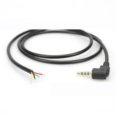 China Camera 2.5mm Right Angle 3.5mm 4 Mono Stereo Plug 3 Pole Audio Cable TRS TRRS 4 Pole Jack Audio Aux Cable for sale