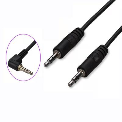 China AUX audio visual extension cable. Camera Right Angle 3.5mm Jack Male To Female Stereo Kabel for sale