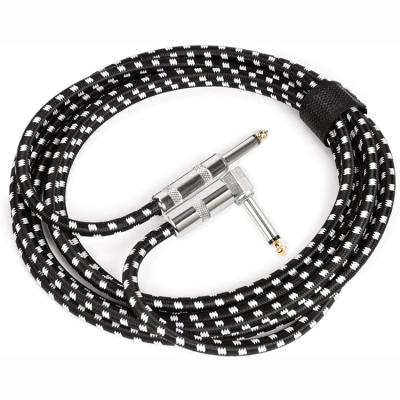 China Computer Right Angle 6.35mm Mono Guitar Instrument TS Audio Patch Cable for sale