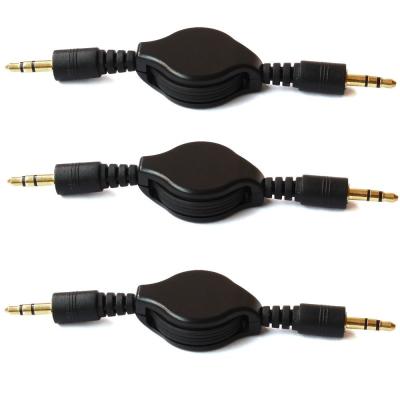 China aux cable Camera Retractable 3.5 Mm Auxiliary Audio Cord 1.2M Cable for sale