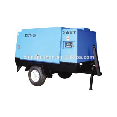 China Mobile lubricated screw air compressor for mine for sale