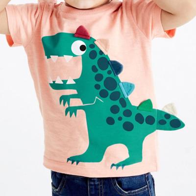 China Breathable Baby Boy Short Sleeve O-Neck Cotton Cute Baby Clothes T Shirts for sale