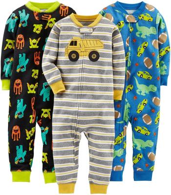 China Wholesale Breathable Custom Design Cartoon Cotton Long Sleeve Pants Zipper Baby Boy Pajamas Long for sale