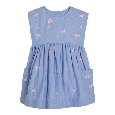 China Retro Breathable Children Summer Spring Dress Children Cotton Clothing Girls Dress for sale