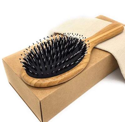 China Factory Supply Free Sample Nondisposable Custom Boar Blend Bamboo Bristle Nylon Bristle Hair Brush zu verkaufen