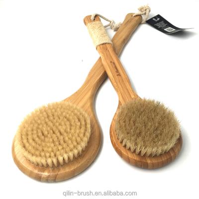 中国 Chinese Supplier Hot Dry Skin Bamboo Body Long Bristle Brush Long Bristle Brush Natural Soft Bath Shower Massage Brush 販売のため