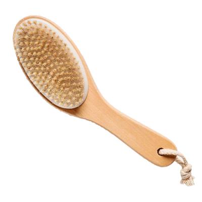 중국 Factory Wholesale Long Handle Plant Bath Massager Shower Soft Wooden Back Scrubber Wooden Bristle Body Brush Wholesale Spa 판매용