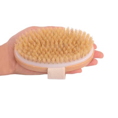 China All Natural Body Cleansing Custom Massage Brush Natural Sisal Wood Shower Bristle Back Brush Without Handle for sale