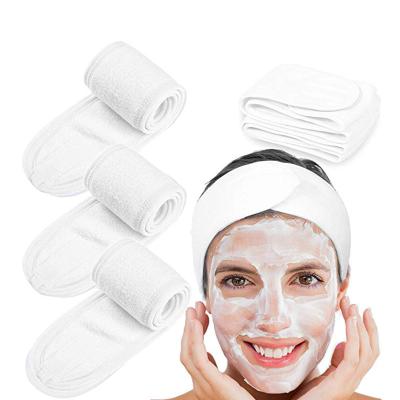 China Comfortable Soft Spa Facial Headbands For Face Makeup Hair Washing Tape Terry Cloth Head Band Thick For Yoga Sport for sale