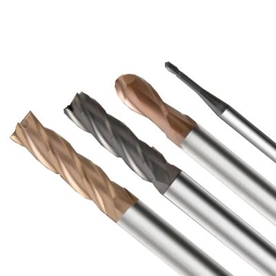 China CARBIDE 4 Flutes HRC 45 55 65 Carbide End Mills Flat Ball Nose Corner Radius End Mills for sale