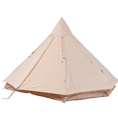 China Extended type outdoor luxury teepee pyramid tent cotton canvas glamping bell tents for sale