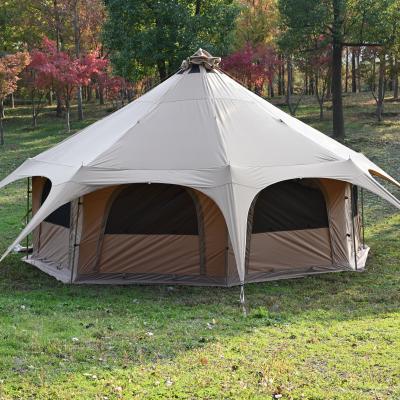 China Extended Type Large OEM Glamping Bell Family Camping Tent Luxury Waterproof Circus Tent for sale