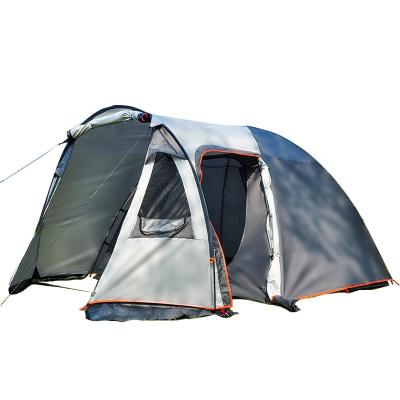 China Diagonal tying type large family camping tent upgraded version of the four-season tent one bedroom large-scale tent double layers and a living room for sale