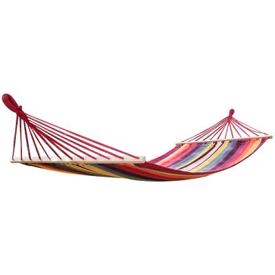 China Adult Outdoor Canvas Hammock Single Person Beach Portable Swing Bed With Wooden Sticks for sale