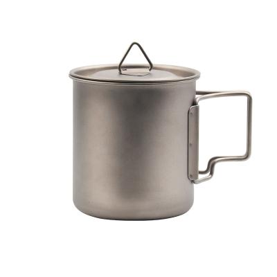 China Camper Fishing Beach Camping Cup Folding Titanium Handle 300ml 400ml Ultralight Mug Outdoor Camping Mug for sale